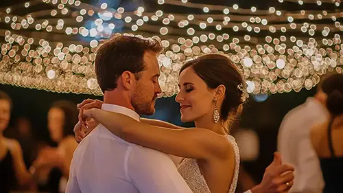 Foto de noivos em um casamento