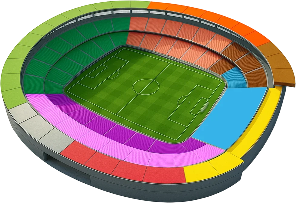 3D dos setores do estádio Arena Fonte Nova